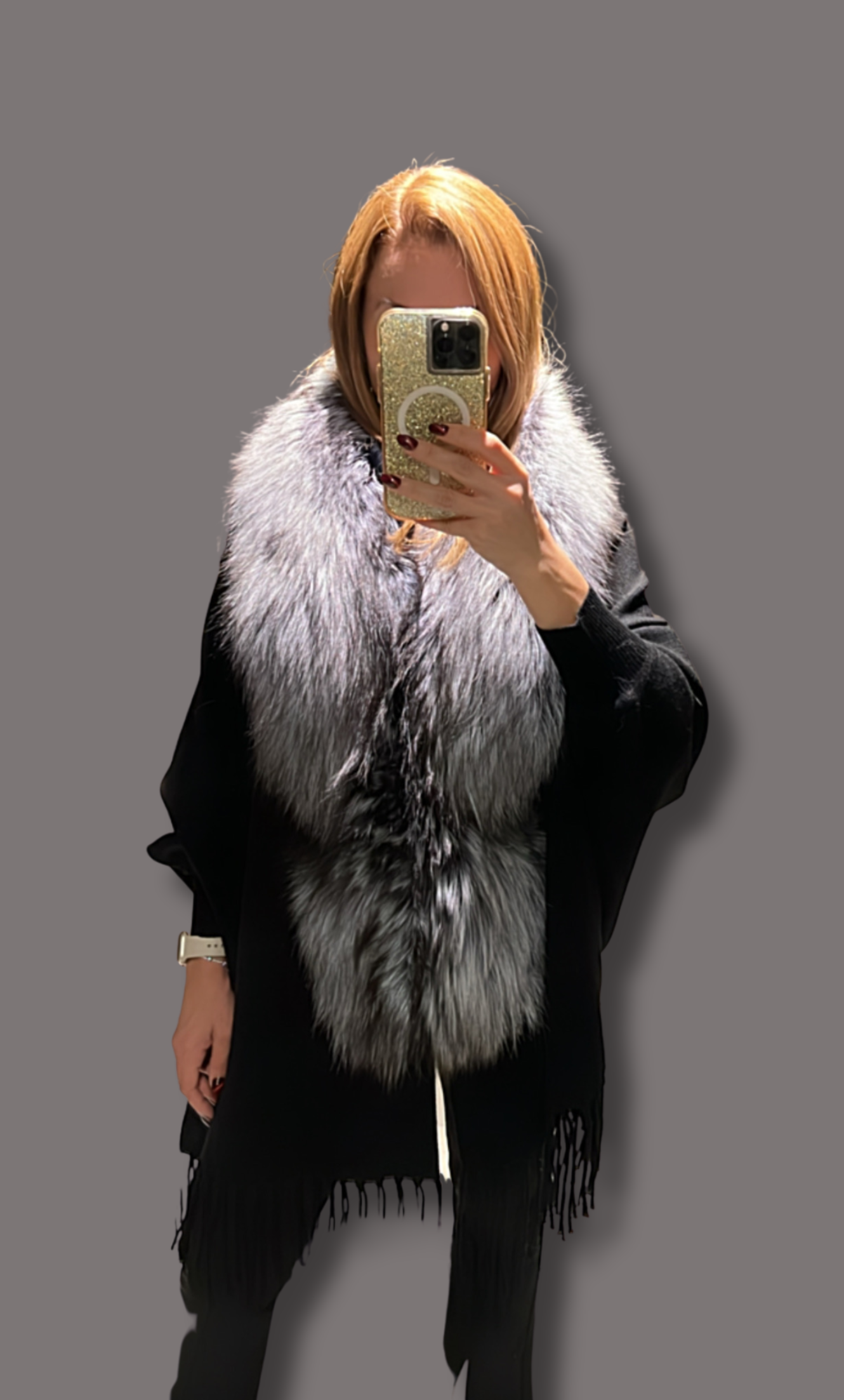 Fox fur Poncho