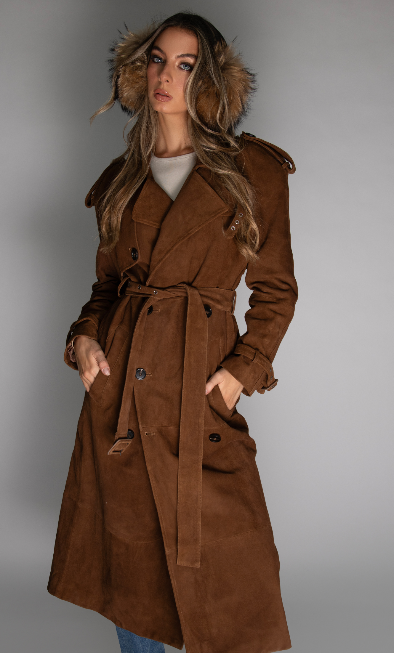 Constance Suede Trench Coat